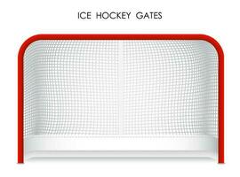 realistic ice hockey goal with fluttering net. Team sports. Active lifestyle. Vector