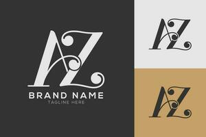 AZ Letter combined logo design monogram vector illustration