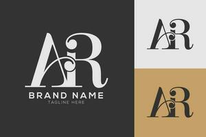 AR Letter combined logo design monogram vector illustration