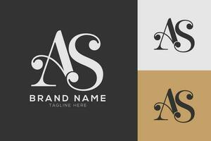 AS Letter combined logo design monogram vector illustration