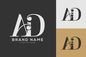 AD Letter combined logo design monogram vector illustration