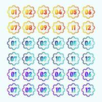 Gradient Color Badge Design Bullet Point vector