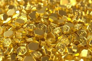 Golden Tiles - Dollar Sign - Photorealistic 3D render background photo