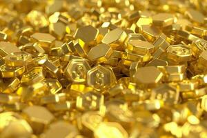 Golden Tiles - Dollar Sign - Photorealistic 3D render background photo