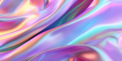 Hologram fabric texture. Gradient abstract background. Holographic rainbow foil. Metal leather pattern. Iridescent foil effect texture. Pearlescent gradient. photo