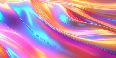 Hologram metal texture. Gradient abstract background. Holographic rainbow foil. Metal iridescent pattern. Iridescent foil effect texture. Pearlescent gradient. photo