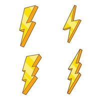 Lightning bolt icons collection. Flash symbol, thunderbolt. Simple lightning strike sign. Vector illustration stock illustration