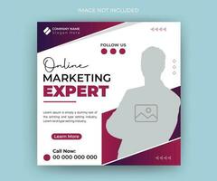 Online marketing expert social media post and business modern ads web banner template vector