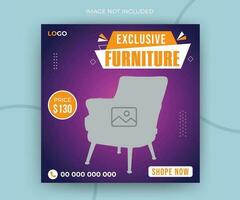 Minimalist and modern exclusive furniture business purpose timeline post web banner template vector