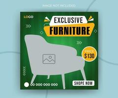 Exclusive furniture product promotion social media post or square web banner template vector