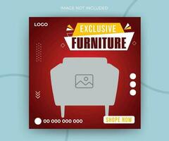 Minimalist and modern exclusive furniture business purpose timeline post web banner template vector