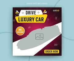 Modern car rental sale promotion social media timeline post web banner template vector