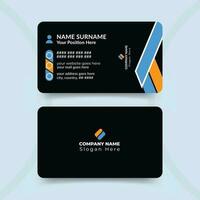 Professional corporate business card design template with double sided simple vector layout