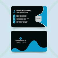 Professional corporate business card design template with double sided simple vector layout