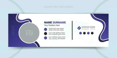 Corporate and modern email signature design with vector background