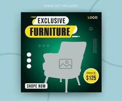 Modern exclusive furniture social media timeline post or web banner template vector