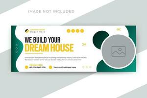 Construction timeline cover or social media web banner template design vector