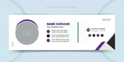 Corporate and modern email signature design with vector background