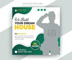 Construction social media post property developer online banner template vector