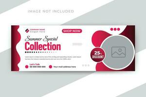 Fashion sale social media timeline cover or web banner template vector