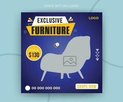 Minimalist and modern exclusive furniture business purpose timeline post web banner template vector