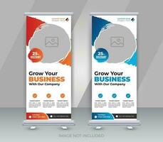 Creative business marketing agency roll up banner or abstract stand corporate banner template vector