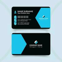 Professional corporate business card design template with double sided simple vector layout