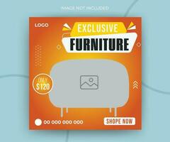 Minimalist and modern exclusive furniture business purpose timeline post web banner template vector