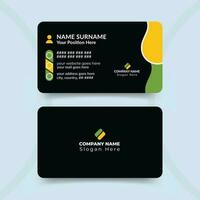 Professional corporate business card design template with double sided simple vector layout