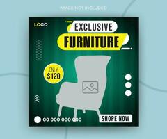 Modern luxury exclusive furniture social media post or web banner template vector