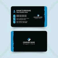 Professional corporate business card design template with double sided simple vector layout