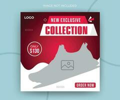 Exclusive new collection square fashion sale social media post web banner template vector