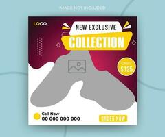 Exclusive new collection square fashion sale social media post web banner template vector