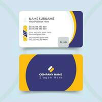 Professional corporate business card design template with double sided simple vector layout