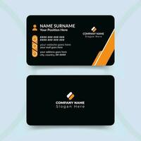 Professional corporate business card design template with double sided simple vector layout