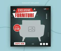 Minimalist and modern exclusive furniture business purpose timeline post web banner template vector