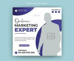 Online marketing expert social media post and business modern ads web banner template vector