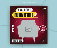 Modern exclusive furniture social media timeline post or web banner template vector