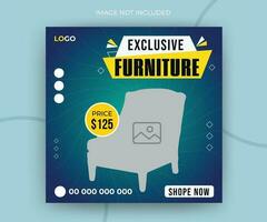 Modern and creative exclusive furniture social media post web banner template vector