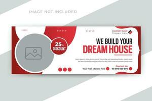 We build your dream house construction timeline cover and web banner template vector