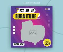 Modern and creative exclusive furniture social media post web banner template vector