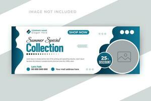 Fashion sale timeline cover and web banner social media post template vector