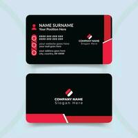 Professional corporate business card design template with double sided simple vector layout