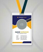 Modern and creative company employee id card, office staff identity card template design vector