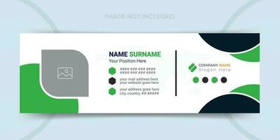 Corporate and modern email signature design with vector background