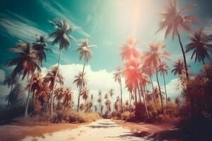 beautiful tropical beach background made with AI generated photo