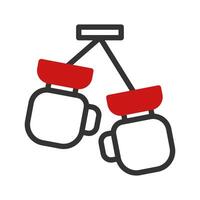 Boxing icon duotone red black colour sport symbol illustration. vector
