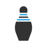 Bowling icon solid blue black colour sport symbol illustration. vector