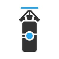 Punching bag icon solid blue black colour sport symbol illustration. vector