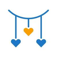 Decoration love icon solid blue orange style valentine illustration symbol perfect. vector